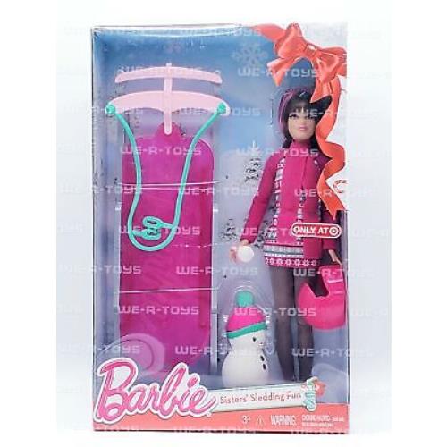 Barbie Sisters` Sledding Fun Doll Sled Brunette 2015 Mattel No. CMY42 Nrfb