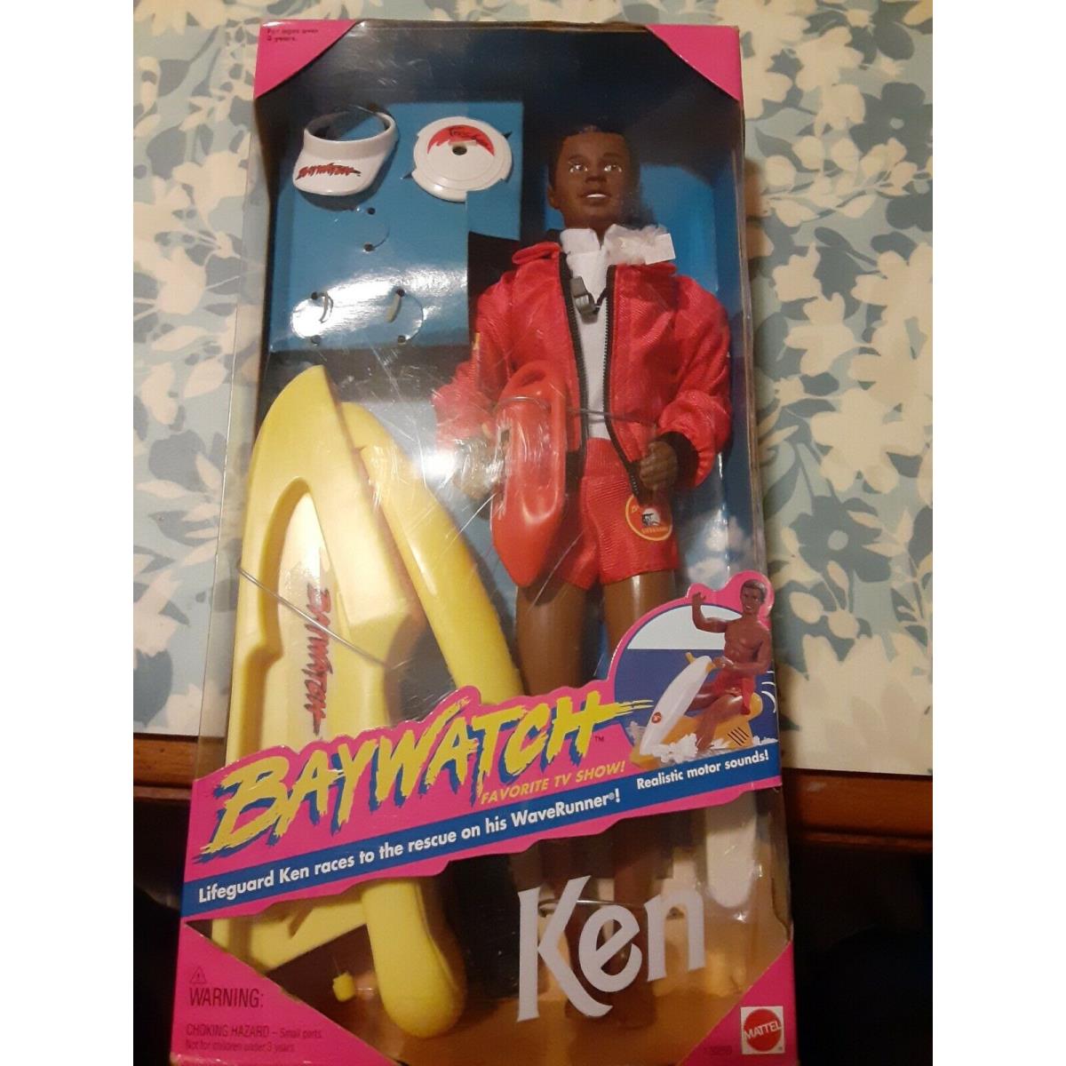 Barbie Ken TV Baywatch Lifeguard African American with Waverunner -1994 Mattel