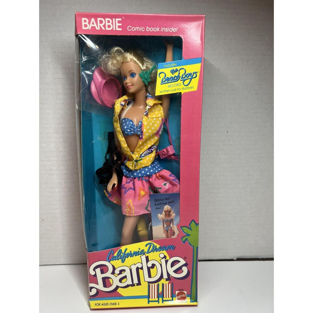 Vtg California Barbie Doll with Comic Book Inside 4439 Nrfb 1987 Mattel