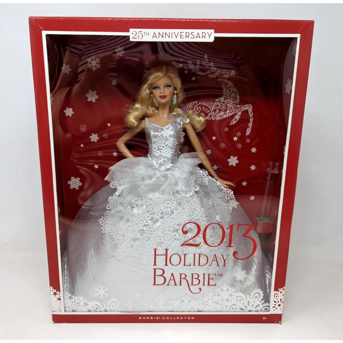 Vtg 2012 Mattel 25th Anniversary X8271 Blonde 2013 Holiday Barbie Doll AZ22