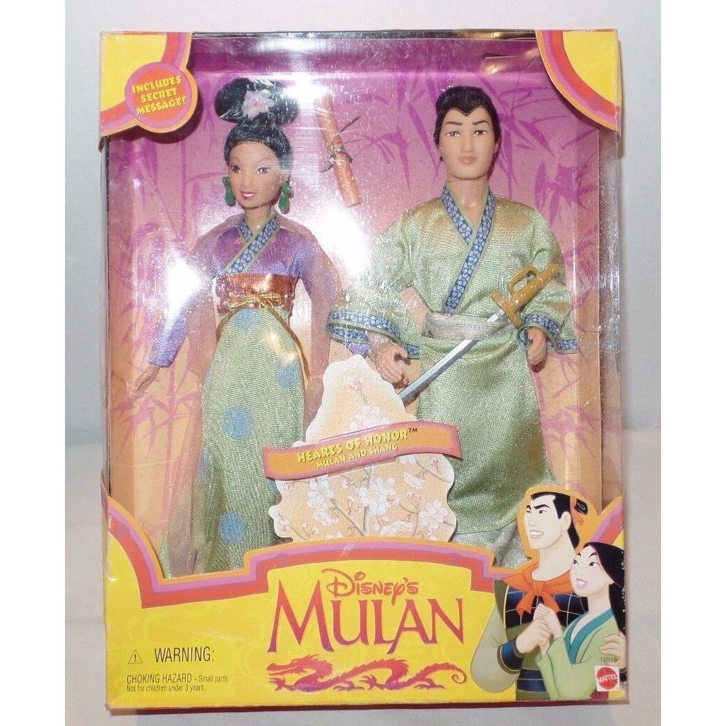 Set 2 Disney Mulan Shang Barbie Dolls Hearts OF Honor Set Mattel 19019