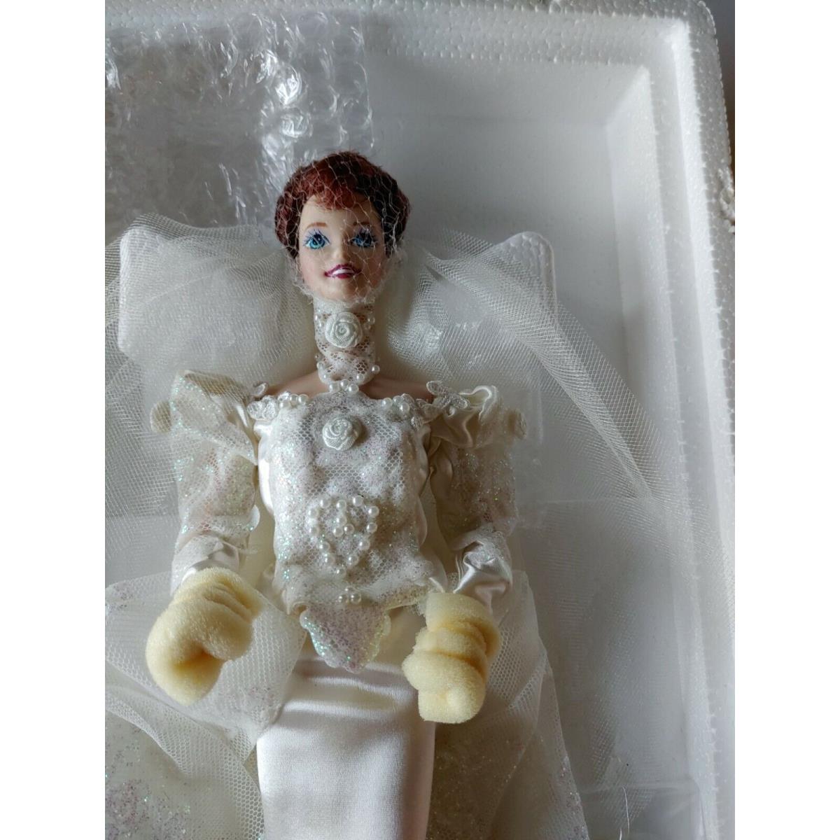 1995 Romantic Rose Bride Porcelain Barbie Doll Wedding Flower Collection