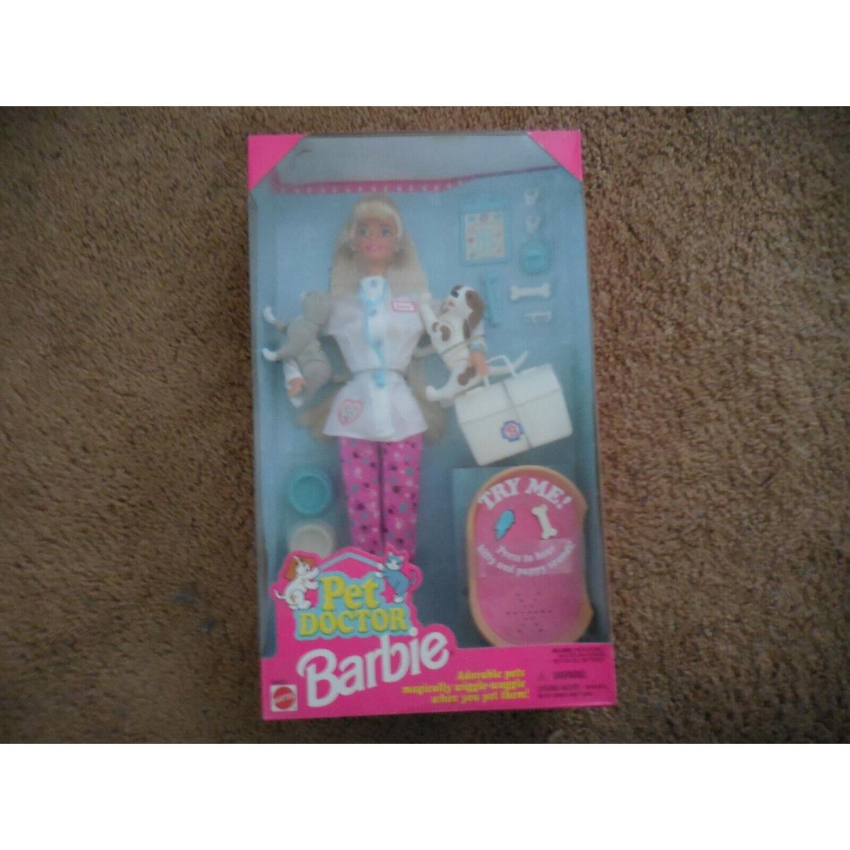 Barbie Pet Doctor with Dog Cat - Nrfb 1996 Mattel 14603 Battery Operated