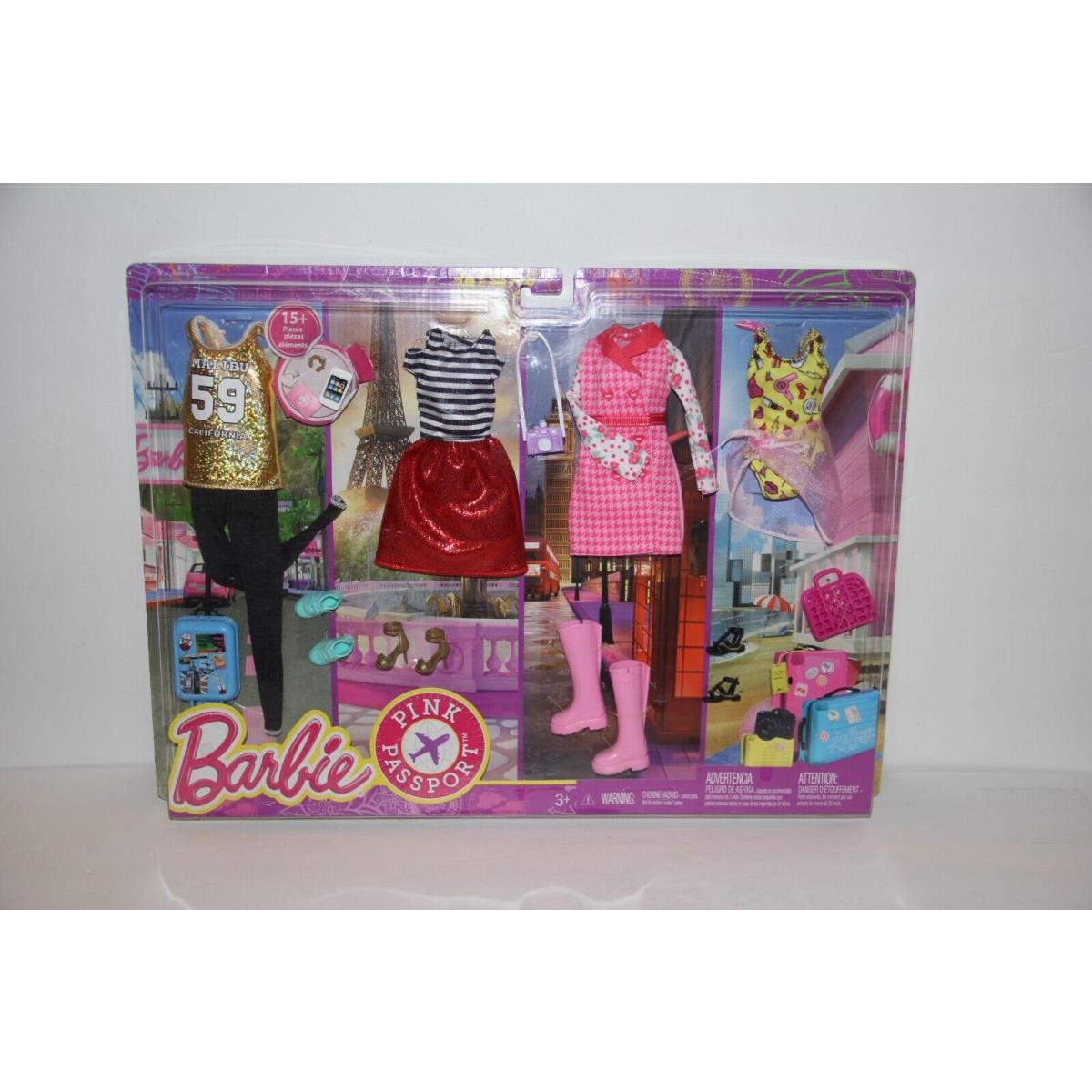 Barbie Pink Passport Travel Fashions FLB31.. Mattel-barbie