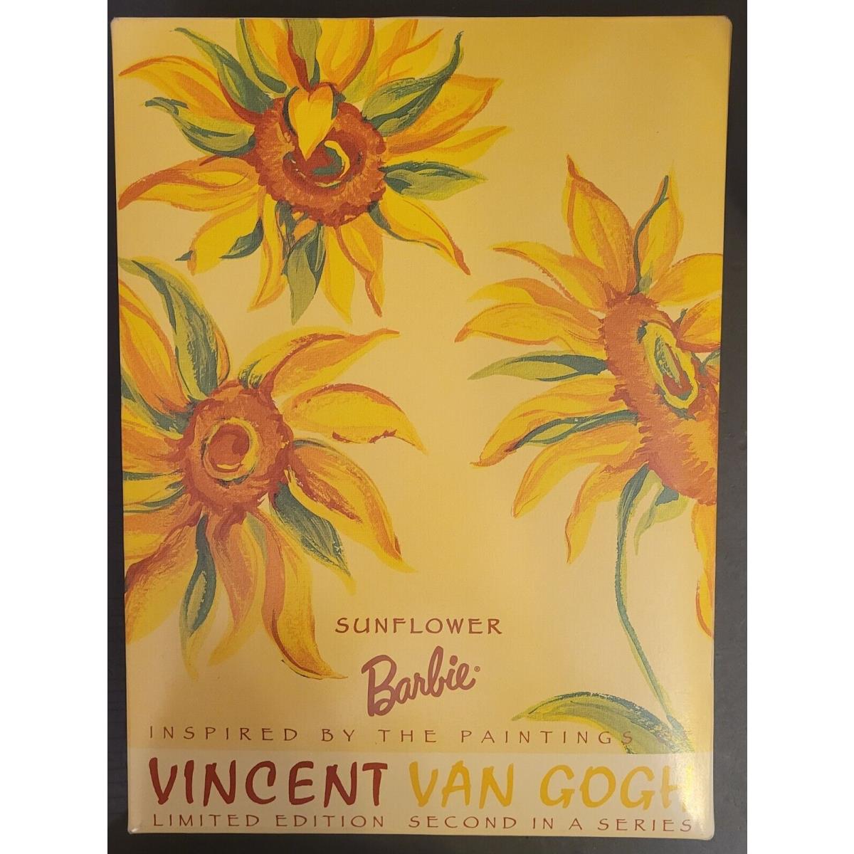 Vincent Van Gough Sunflower Barbie. Limited Edition. Second in a Series. 1998