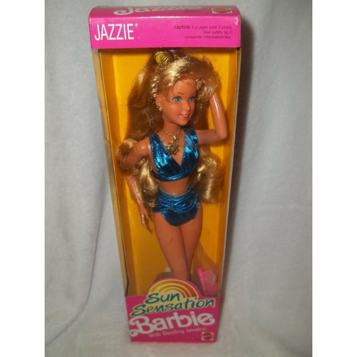 1990 Rare Blue Suit Jazzie Barbie with Dazzling Jewelry Over 30 Years Old Nice