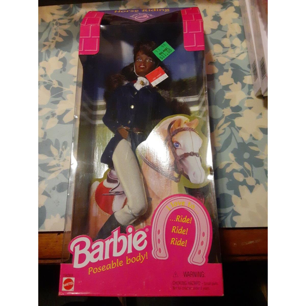 Horse Riding Barbie Doll African American 1997 Mattel 19269 Pony Gift Vintage