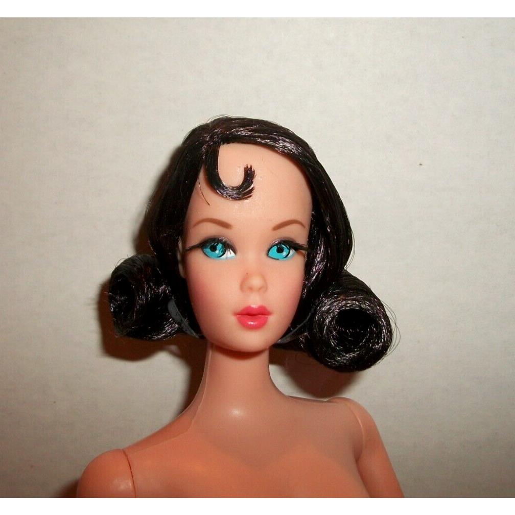 Vintage Mod Barbie Twist N Turn Black Hair Flip Repro Doll Tnt Mattel Retired