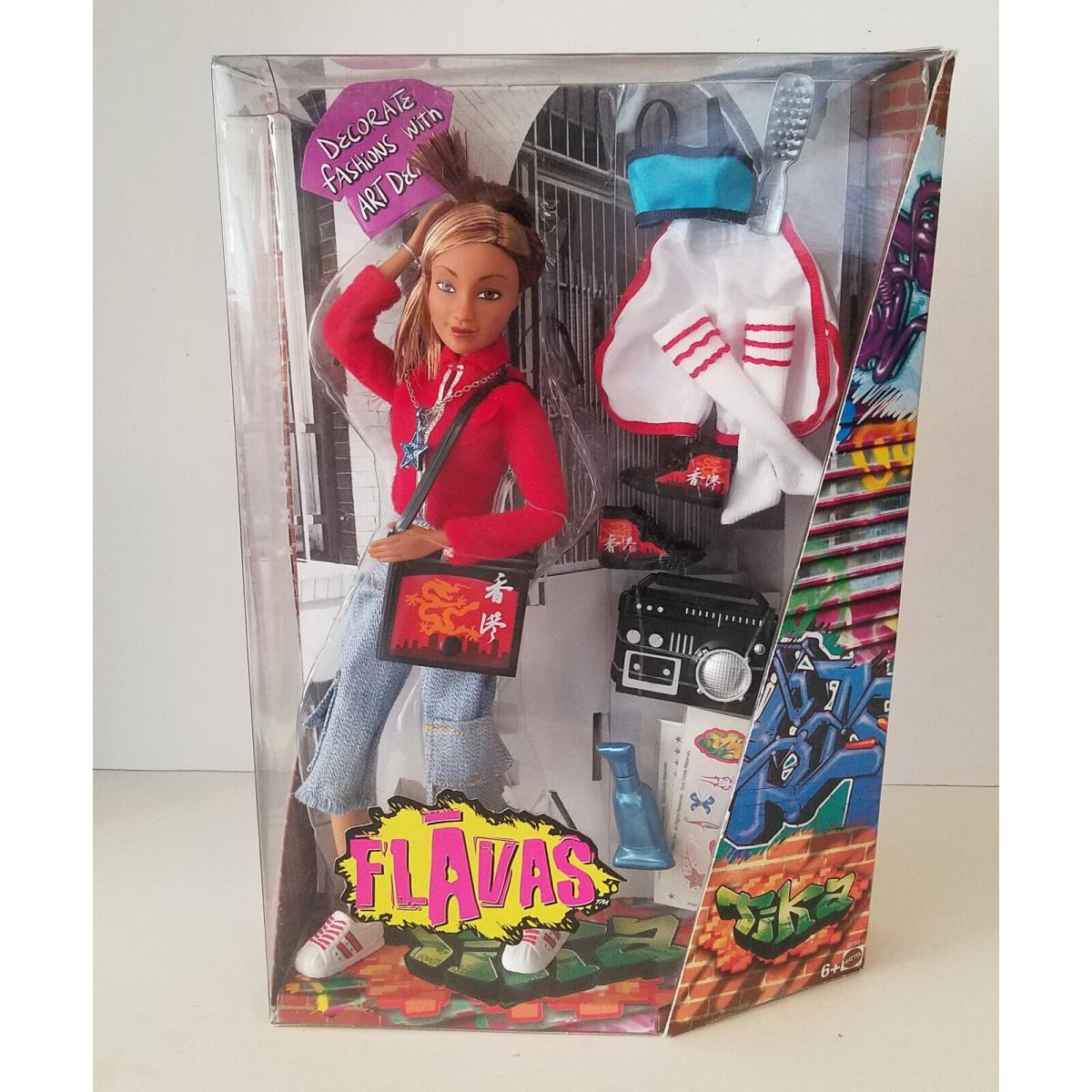 2003 Flavas Tika Red Top/blue Jeans Hip Hop Doll Mattel B7581 Ages 6+