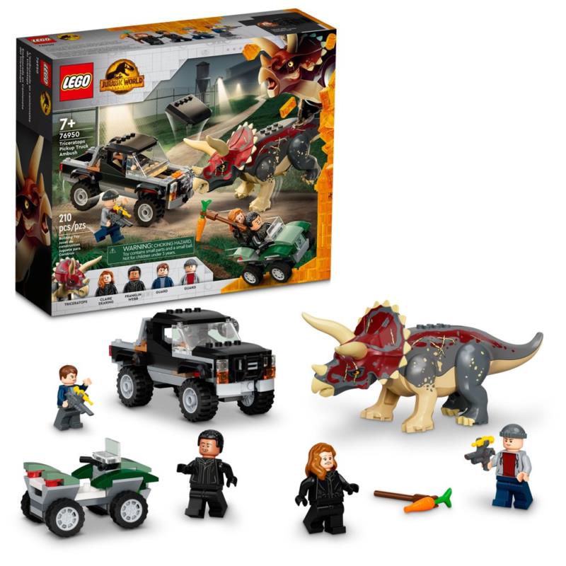 Lego Jurassic World Dominion Triceratops Dinosaur Pickup Truck Ambush 76950