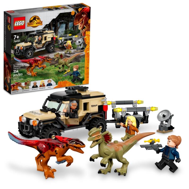 Lego Jurassic World Dominion Pyroraptor Dilophosaurus Transport 76951 Gift