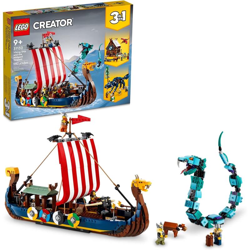 Lego Creator 3in1 Viking Ship and The Midgard Serpent 31132 Building Set Toy