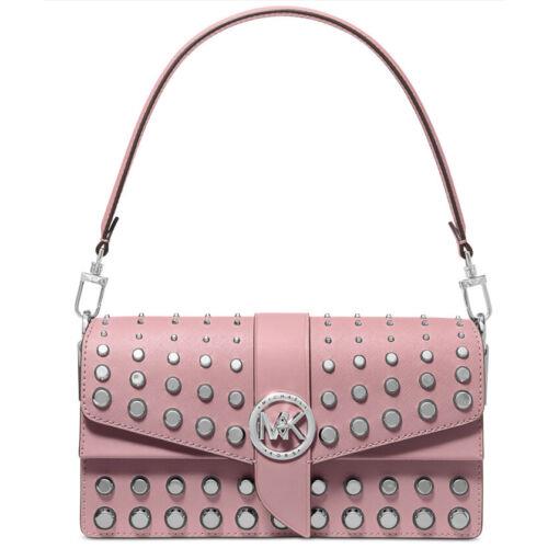 Michael Kors Greenwich Convertible Leather Shoulder Bag Royal Pink Bag