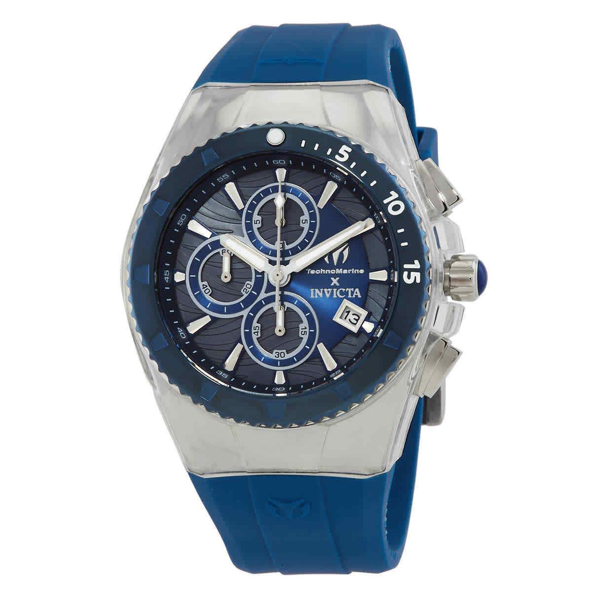 Technomarine Five Elements Chronograph Quartz Blue Dial Men`s Watch TM-122003