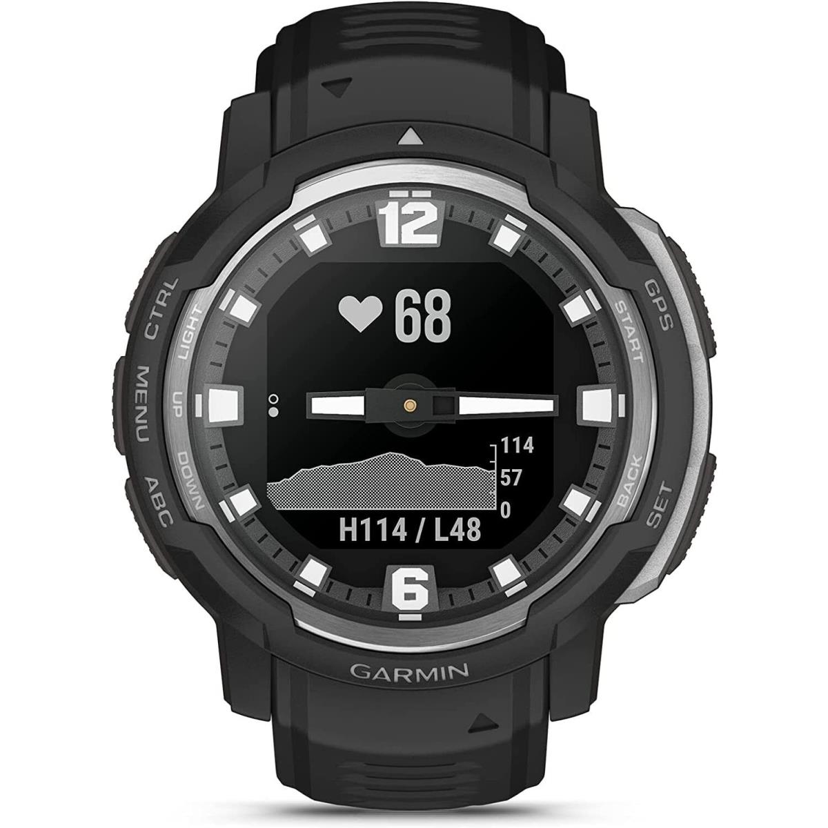 Garmin Instinct Crossover Hybrid Gps Smartwatch - Standard Solar or Tactical Black/Silver