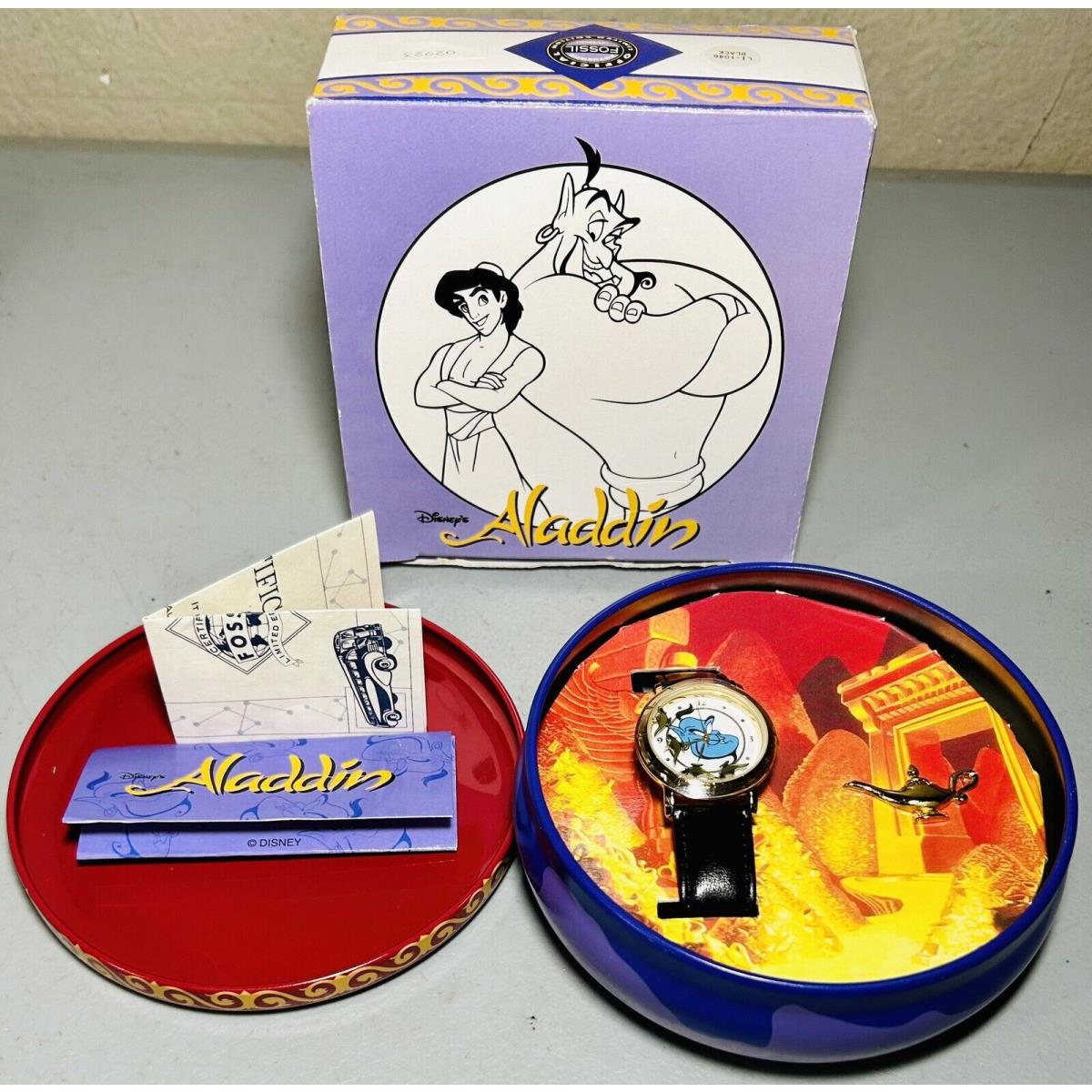 Fossil Disney Aladdin Limited Edition Genie s Bottle Troubles Watch Pin Set