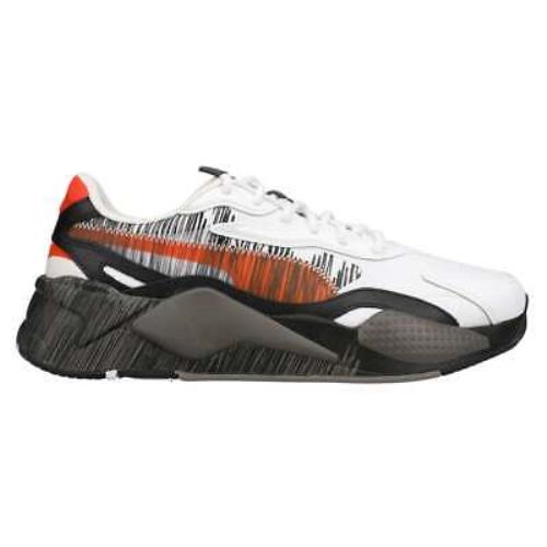 Puma RsX3 Render Lace Up Mens Black Orange White Sneakers Casual Shoes 386901 - Black, Orange, White
