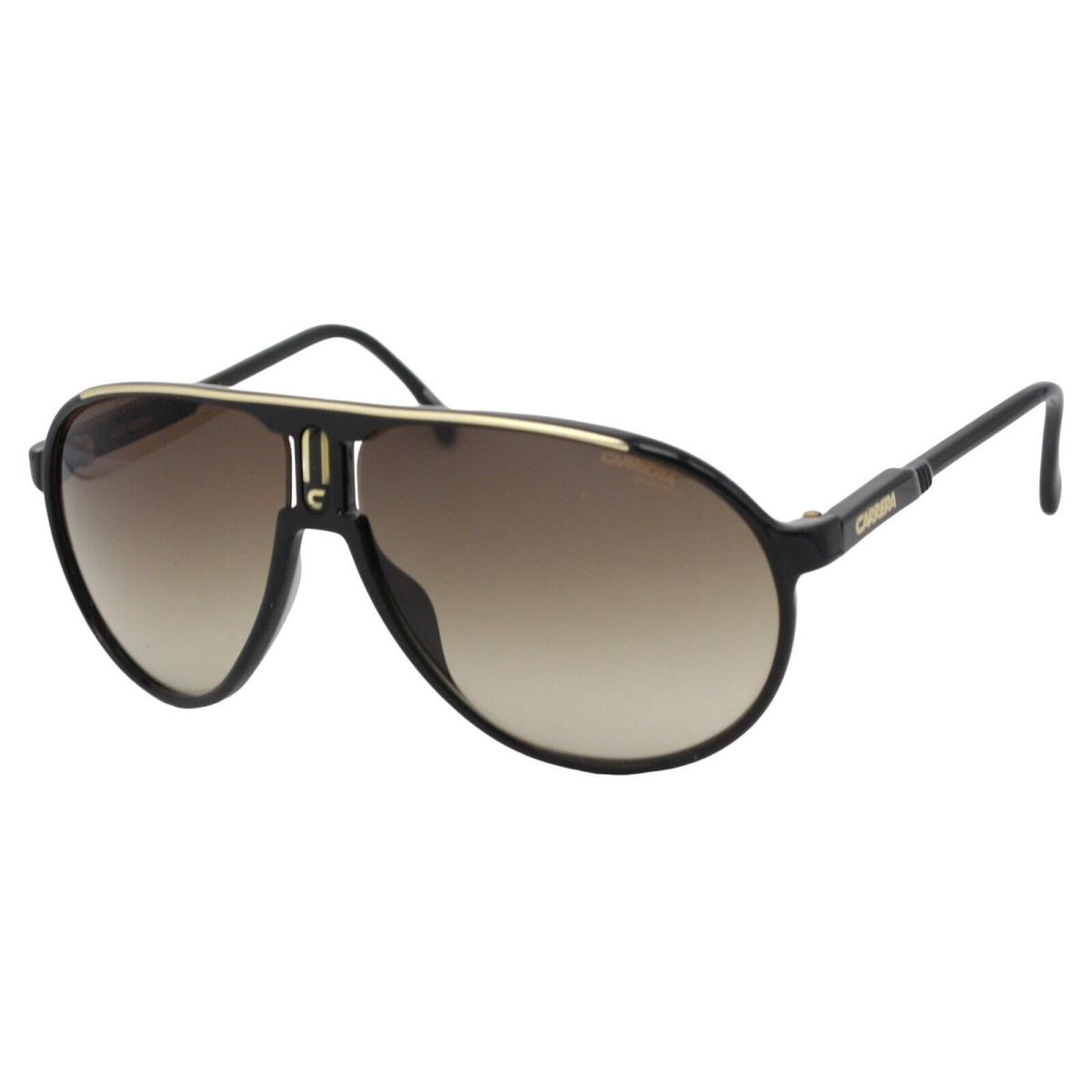 Carrera Champion/n 807 Shiny Black Gold Men s Gradient Sunglasses 62-12-125 Case - Black, Frame: Shiny Black Gold, Lens: Brown