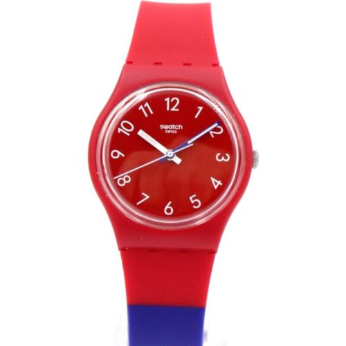Swiss Swatch Colore Blocco Tri-color Silicone Watch 34mm SO28R112