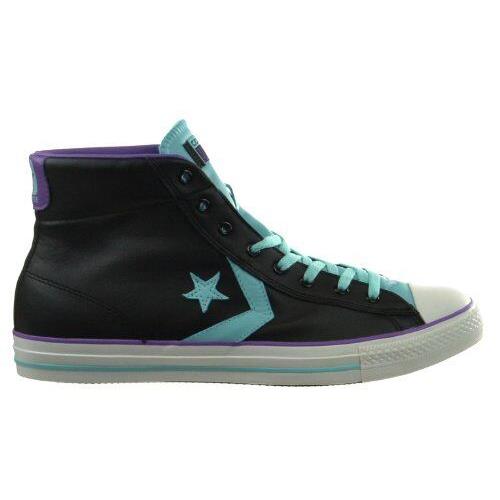 Converse Star Player EV Men`s Sneakers Leather Black/purple/teal Vintage Shoes - Black/Purple/Teal