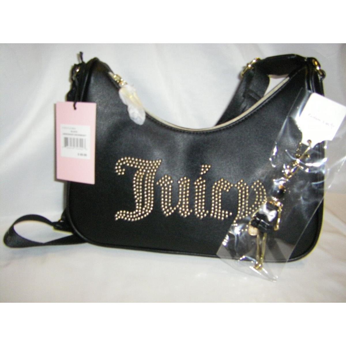 Juicy Couture Black Obsession Crossbody Bag Doll Keychain 2 Piece Set