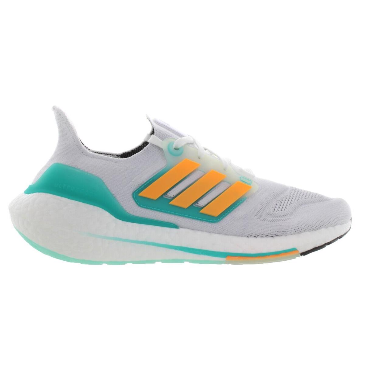 Adidas Men`s Ultraboost 22 White Orange Mint Running Shoes Multiple Size - Cloud White, Flash Orange, Mint Rush