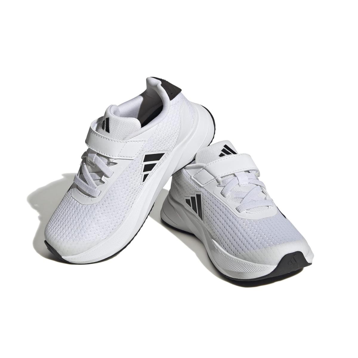 Children Unisex Shoes Adidas Kids Duramo SL Elastic Lace Little Kid/big Kid Footwear White/Core Black/Grey Five
