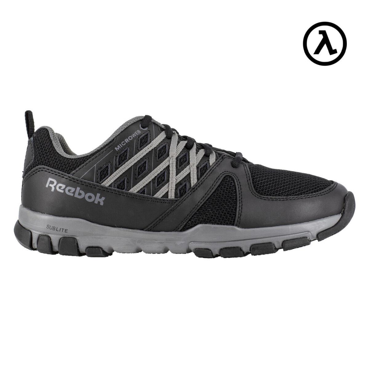 Reebok Sublite Work Women`s Athletic Shoe Black with Grey Trim Boots RB415