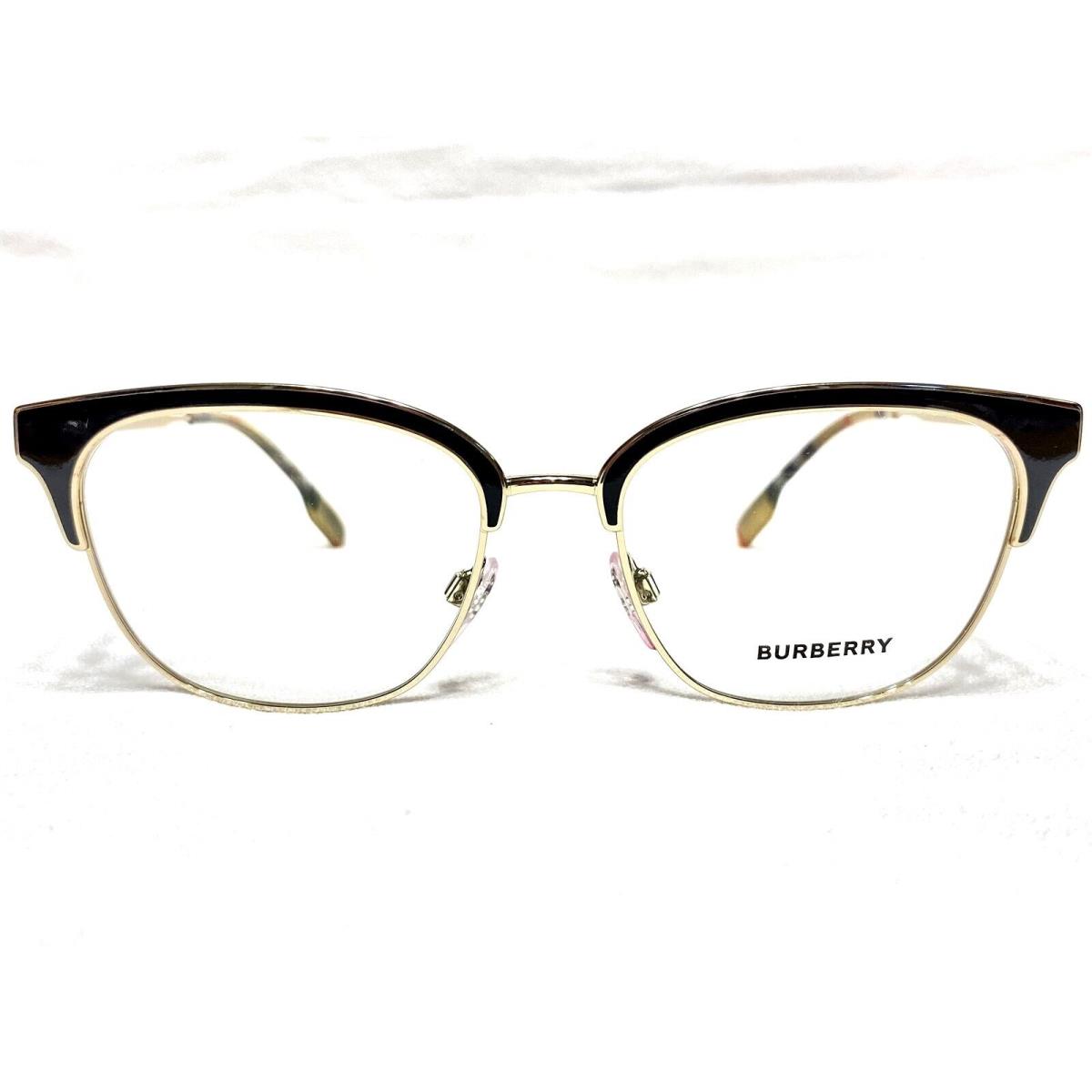 Burberry BE1334 1109 Womens Gold/black Square Modern Eyeglasses Frames 52/17