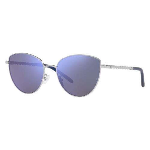 Tory Burch Women`s TY6091-333122 Fashion 56mm Shiny Silver Sunglasses