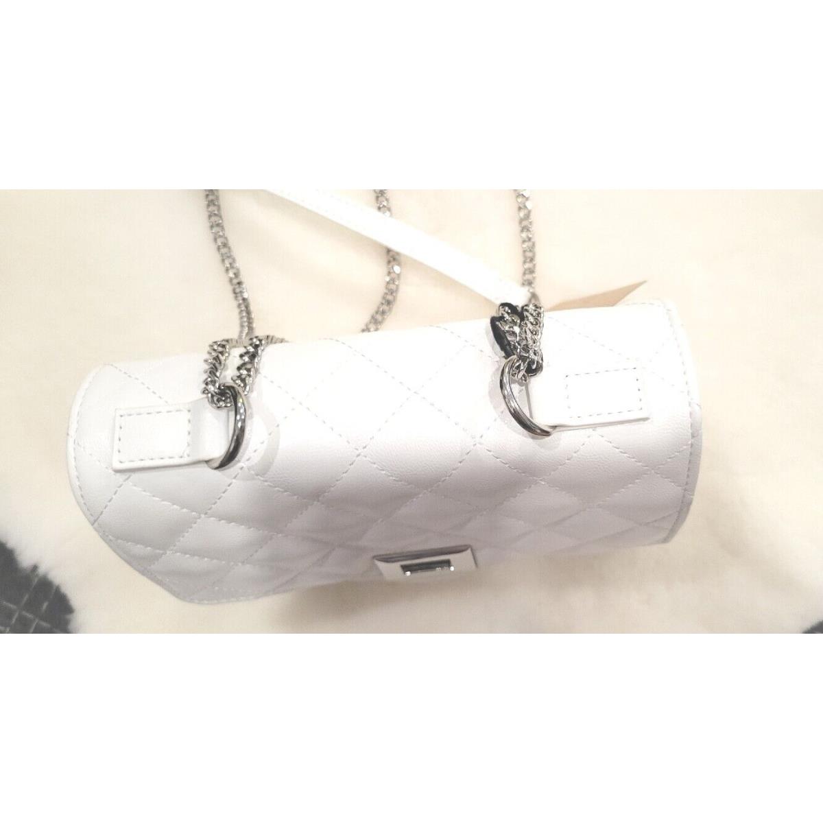 Steve Madden Bdayla Crossbody Quilting Hand Bag White Chainlink Accents