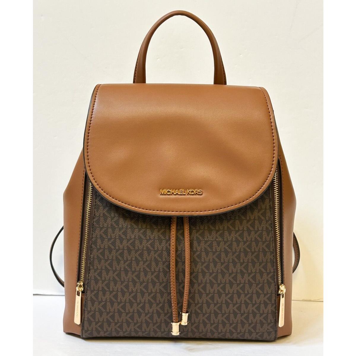 Michael Kors Phoebe Medium Flap Drawstring Backpack MK Brown