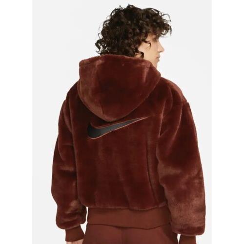 Nike Women`s Sportswear Essentials Fur Bronze Jacket DD5116-273 Size Medium