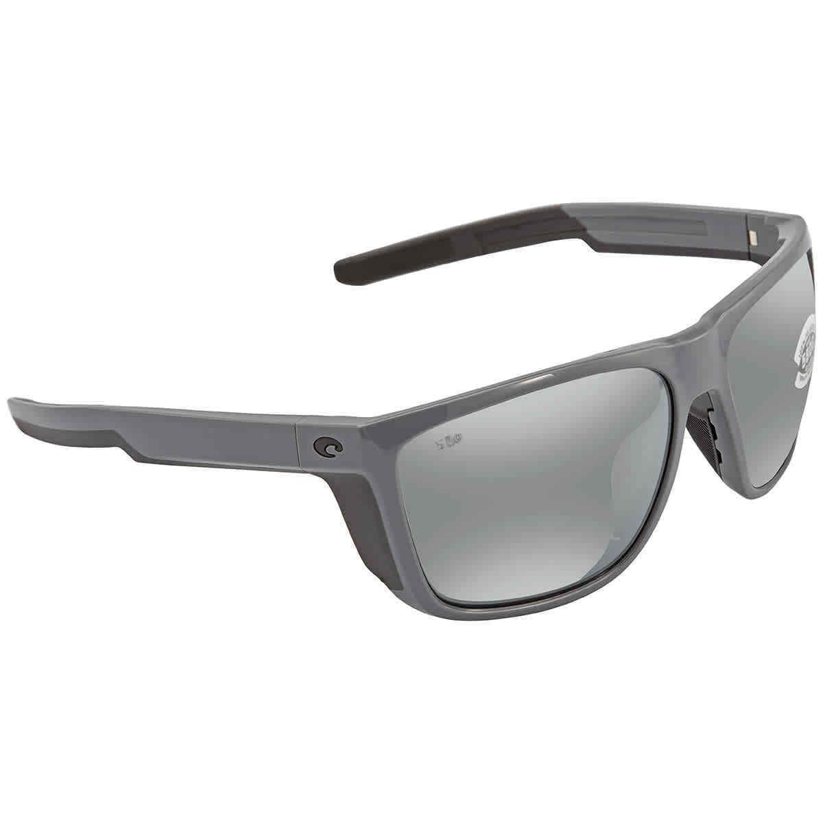 Costa Del Mar Ferg XL Grey Silver Mirror Polarized Glass Men`s Sunglasses 6S9012