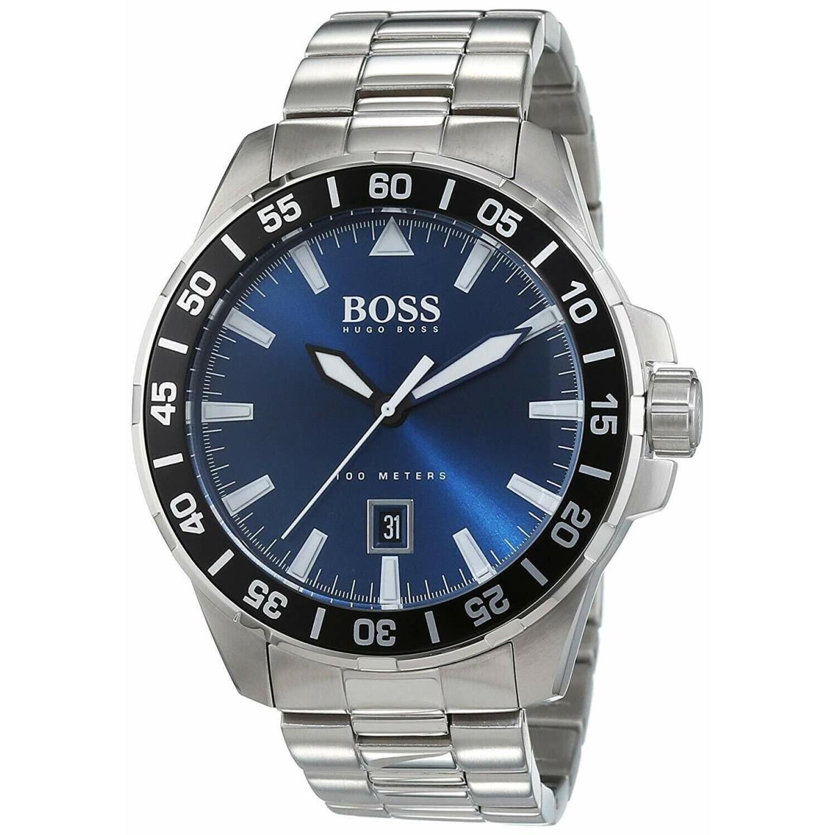 Men`s Hugo Boss Deep Ocean Steel Blue Watch 1513230