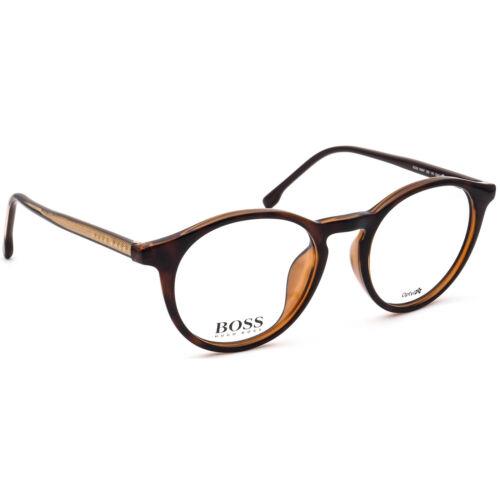 Hugo Boss Eyeglasses Boss 1065/F 086 Brown Havana/gold Round Frame 50 21 145 - Frame: Gloss Brown Havana/Gold