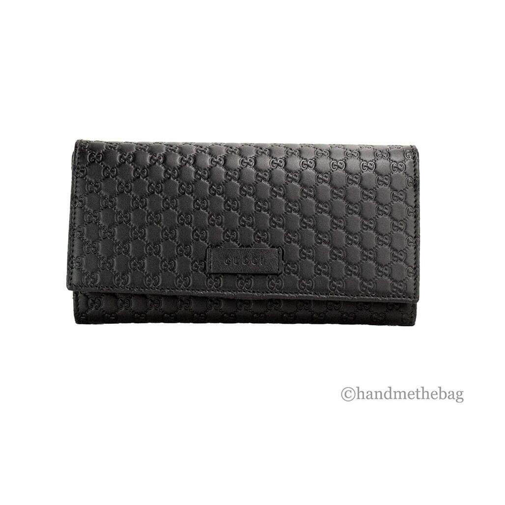 Gucci Microguccissima Monogram Logo Black Soft Margaux Leather Trifold Wallet