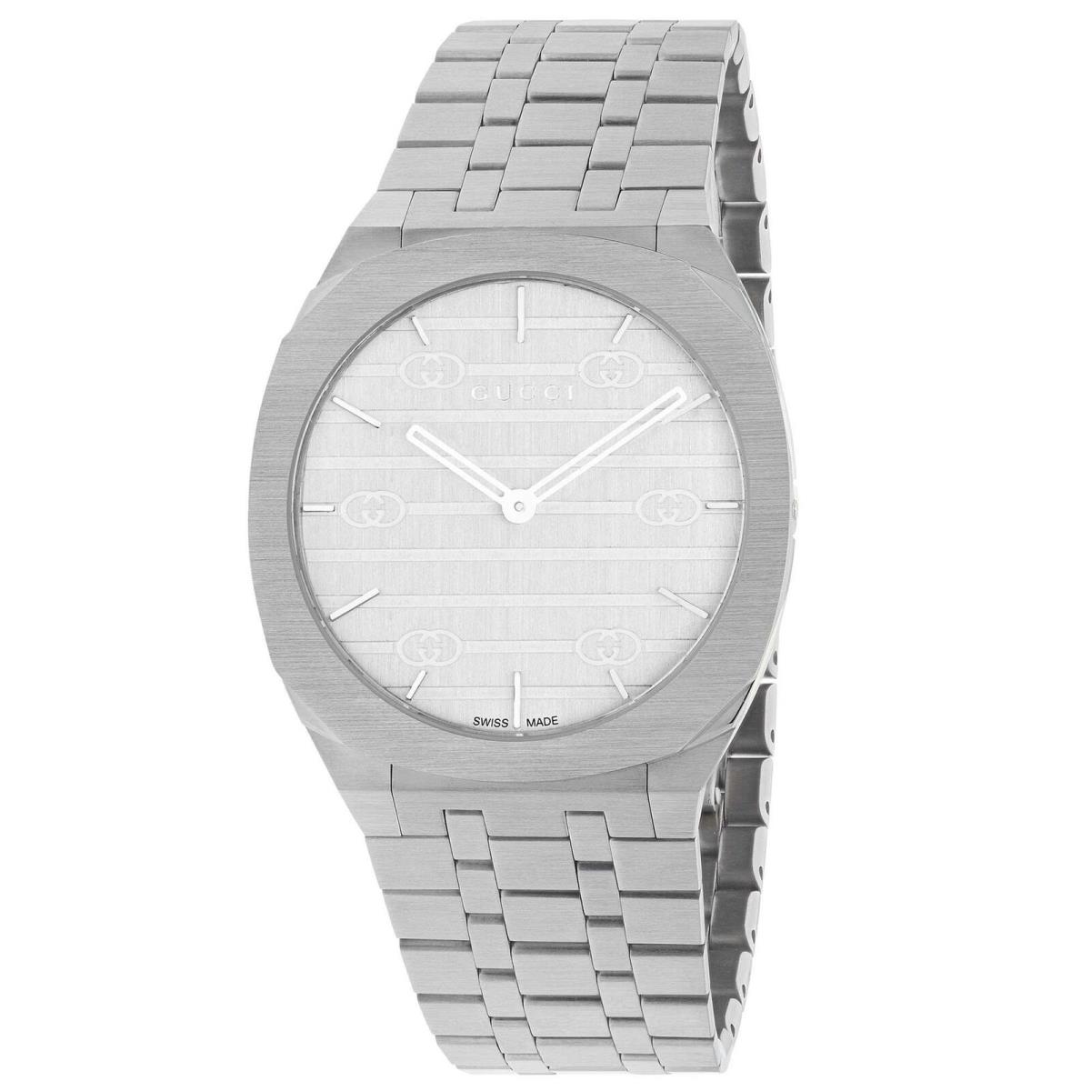 Gucci Women`s 25H Silver Dial Watch - YA163402