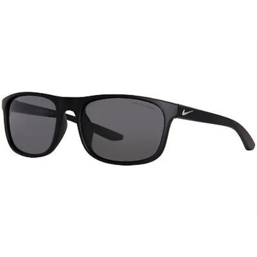 Nike Endure-p FJ2215 010 Sunglasses Matte Black/silver/polarized Green 59mm - Black Frame, Green Lens