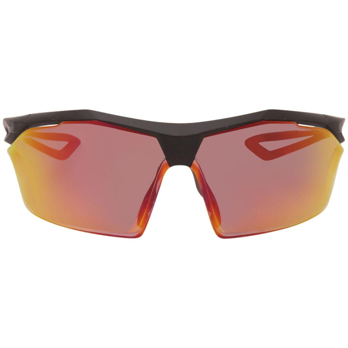 Nike Vaporwing-r EV0914 001 Sunglasses Men`s Matte Black/noir-rouge Mirror Lens - Frame: Black, Lens: Red