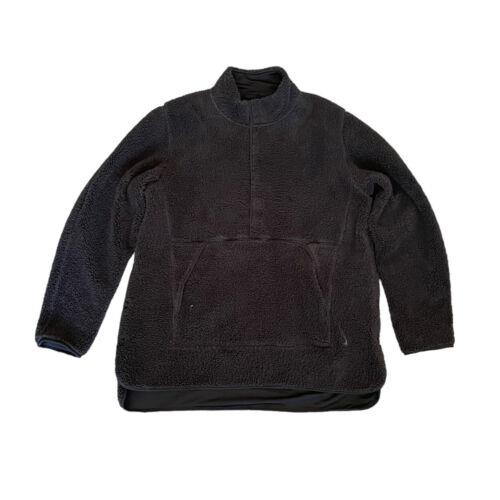 Nike Yoga Sherpa Fleece Black Half Jacket 1/2 Zip DD2182-010 Mens Size Large