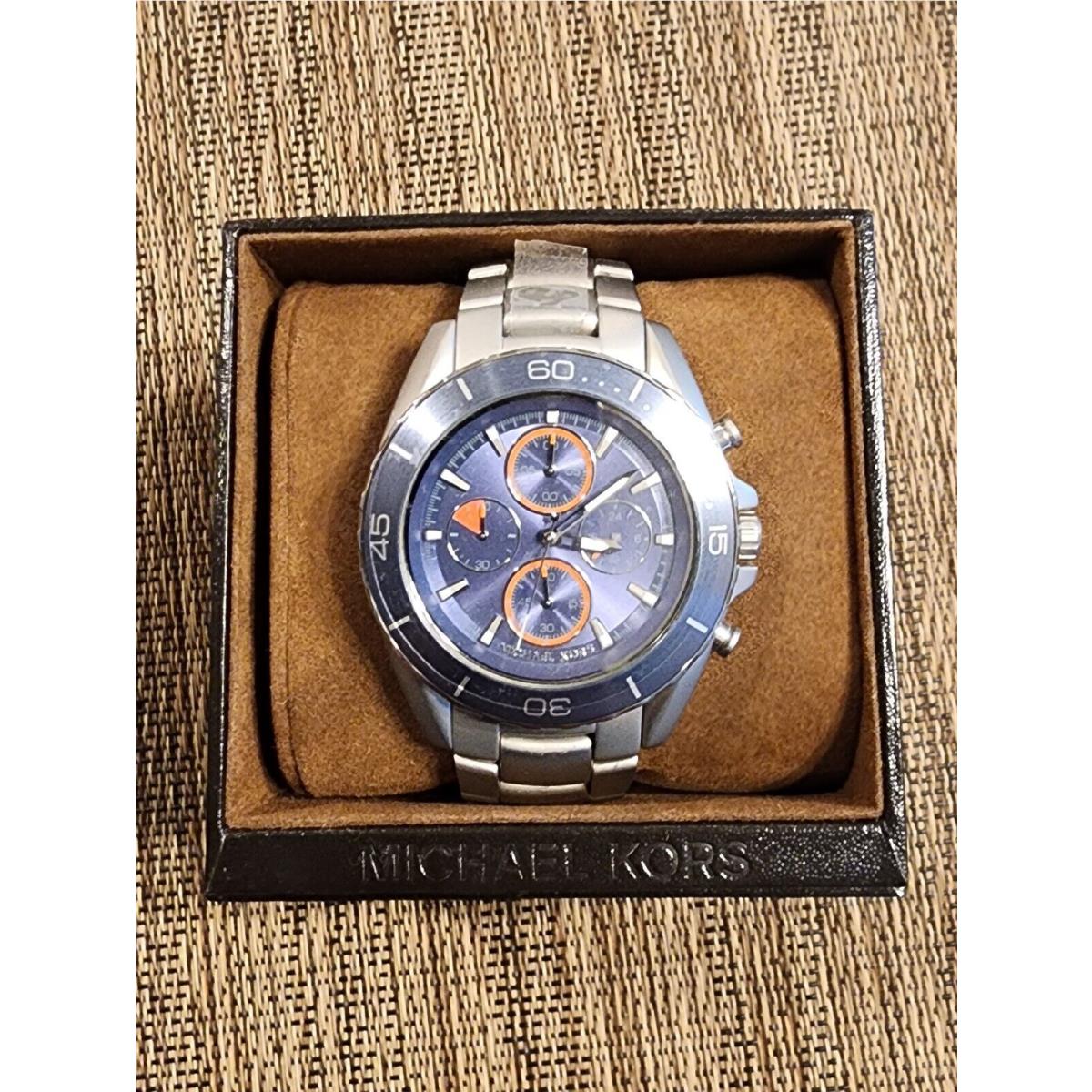 Michael Kors Men s Jet Master Blue Dial Watch MK8484 Fash Brands