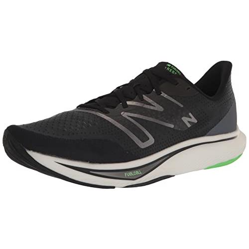 New Balance Men`s Fuelcell Rebel V3 Running Shoe Black/Infinity Blue/Vibrant Spring