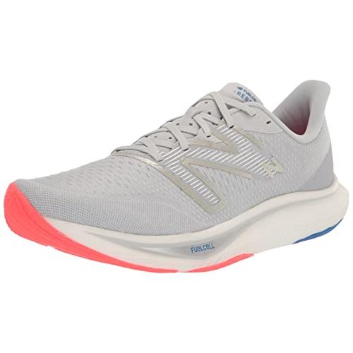 New Balance Men`s Fuelcell Rebel V3 Running Shoe Light Aluminum/Electric Red/Cobalt