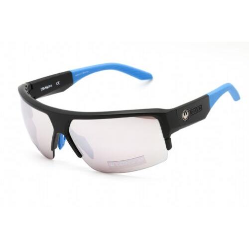 41092-002 Mens Dragon Alliance Ridge X LL Sunglasses - Frame: Matte Black/Blue, Lens: Silver Mirrored