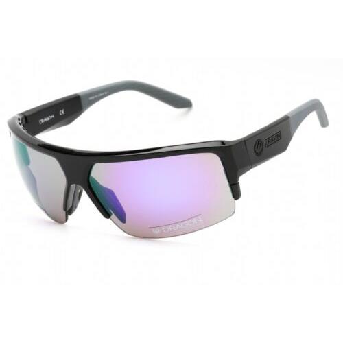41092-015 Mens Dragon Alliance Ridge X LL Sunglasses - Frame: Black/Gray, Lens: Gradient Purple/Blue