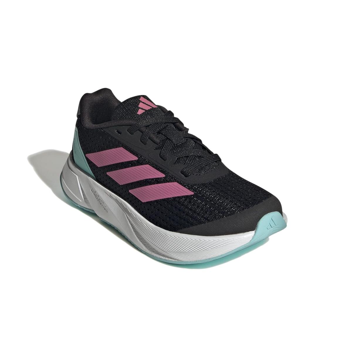 Girl`s Sneakers Athletic Shoes Adidas Kids Duramo SL Little Kid/big Kid Core Black/Pink Fusion/Footwear White