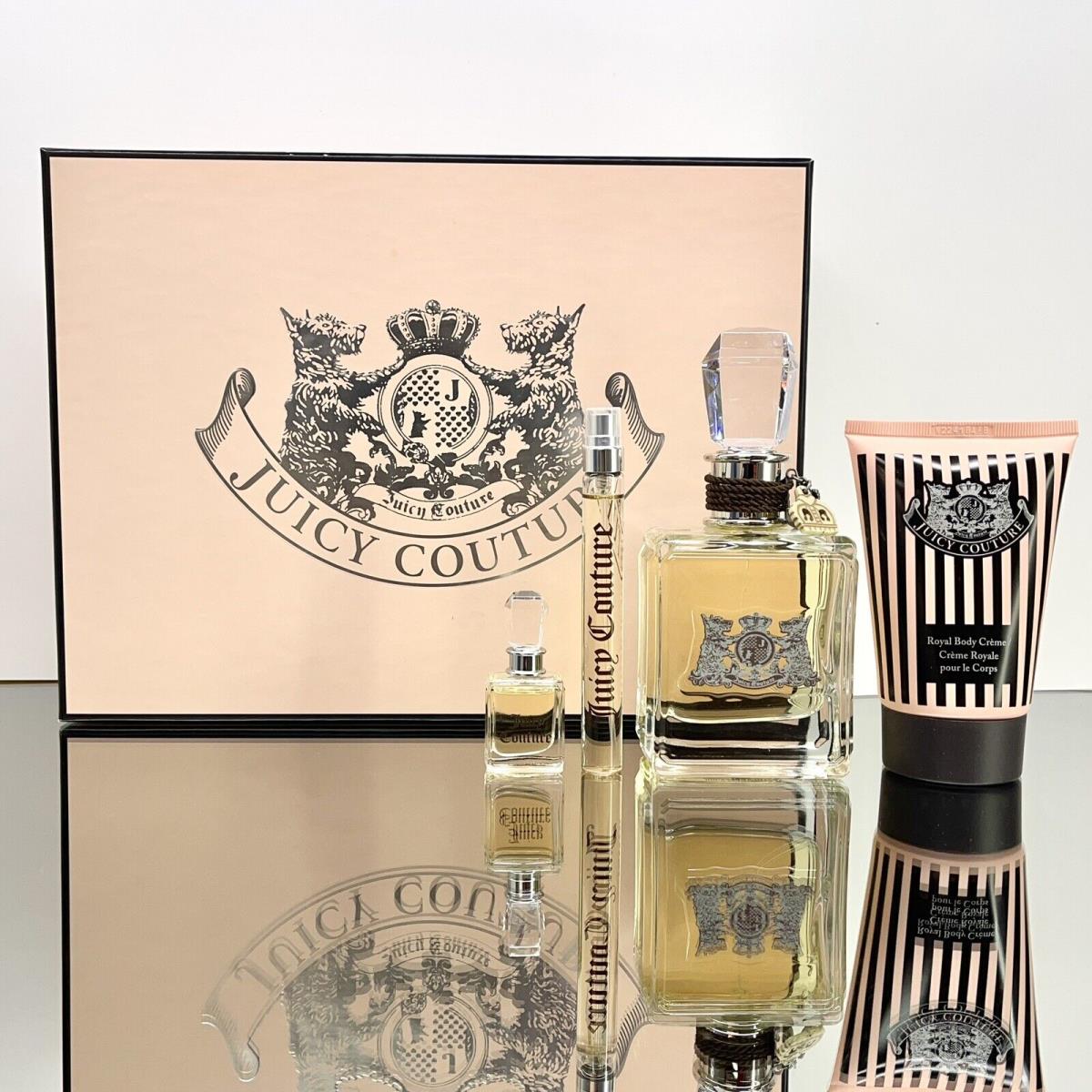 Juicy Couture Classic Perfume 4PC Giftset MINI+4.2 B/C+0.33 Edp SPR+3.4 Edp Spr