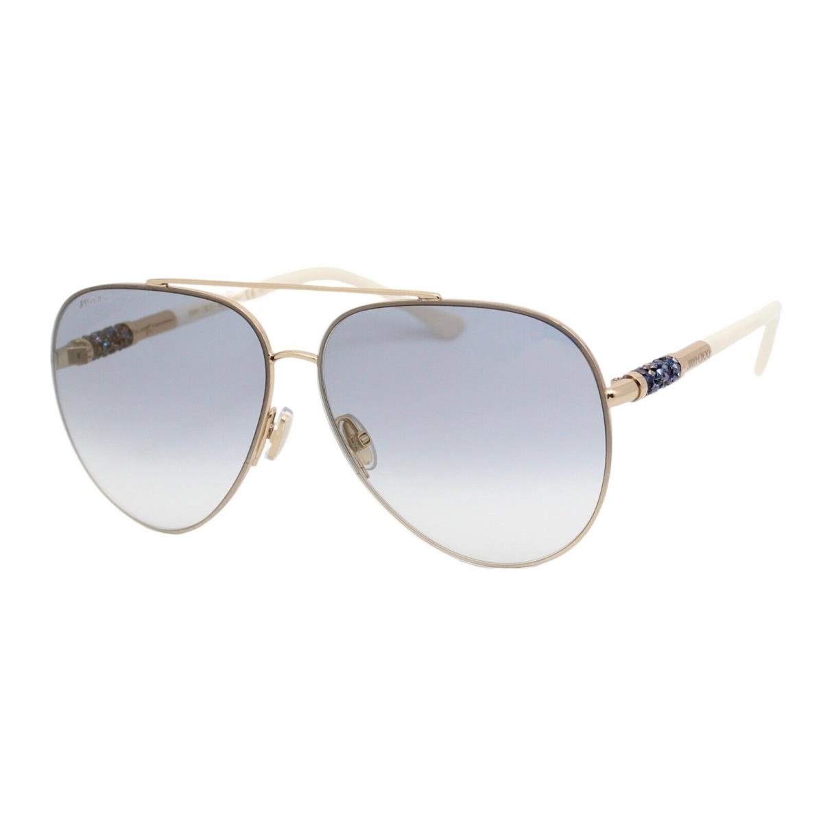 Jimmy Choo Gray/s Y3R1V Gold White Gradient Women s Sunglasses 63-12-140 W/case - Frame: Gold White, Lens: Blue