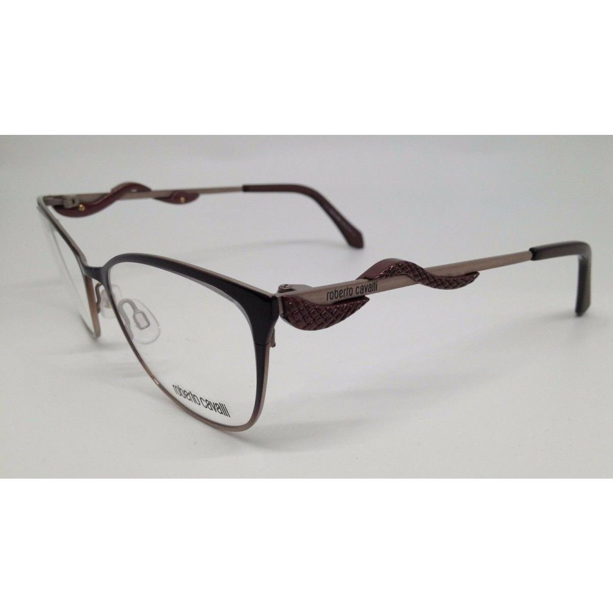 Roberto Cavalli Amiata RC5005 050 Brushed Brown Eyeglasses Frame 54-17-140 Cat